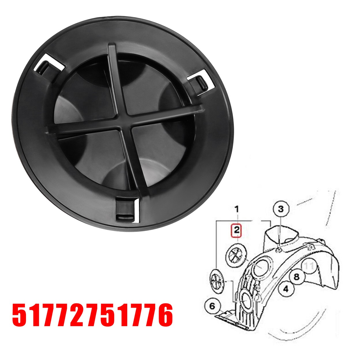 Headlight Adjuster Repair Set – 4 Plastic Pieces – Fits BMW E39 M5 530i 528i 540i