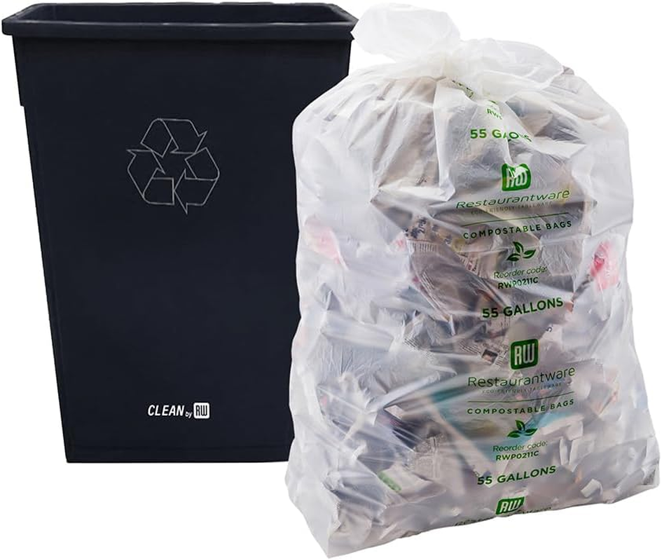 RW Clean 23 Gallon Trash Can 1 Slim Trash Bin - Lid Sold Separately Commercial B