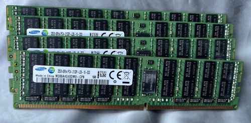 128GB lot of 4x Samsung 32GB 4DRx4 PC4-2133P ECC REG RAM, M386A4G40DM0