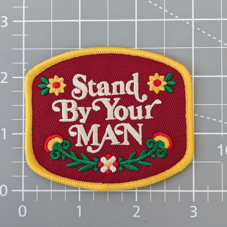 Stand By Your Man Classic Country Embroidered Iron On Patch 2.50 x 3" - Image 2 of 3