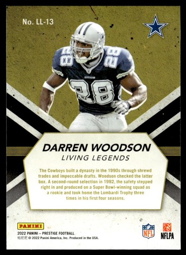 2022 Panini Prestige Living Legends Darren Woodson Dallas Cowboys #LL-13 - Picture 2 of 2
