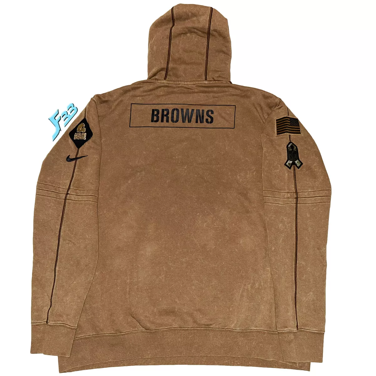 Men s cleveland browns nike black 2021 store salute to service sideline performance pullover hoodie