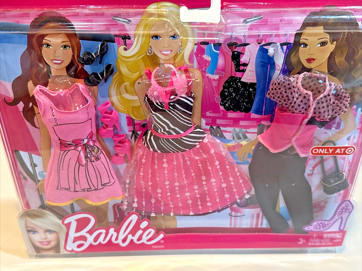 NRFB Rare Habits Pack of 3 sets tenues BARBIE 2004 FASHION FEVER G8996
