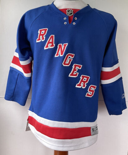 Camiseta deportiva cosida de los Reebok de los New York Rangers para jóvenes talla L/XL adulta pequeña - Imagen 1 de 9
