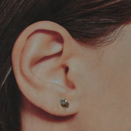 Lab Grown Diamond Round 3.5mm, 0.35 Carat Earrings In 14k Yellow Gold (53639) - Picture 3 of 3