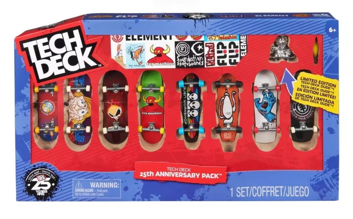 Tech Deck 25TH Anniversary Finger Skateboard 8-Pack with Limited