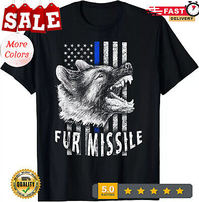 Vertical Thin Blue Line Flag Fur Missile K-9 T-Shirt Vertical Thin Blue Line Flag Fur Missile K-9 T-Shirt