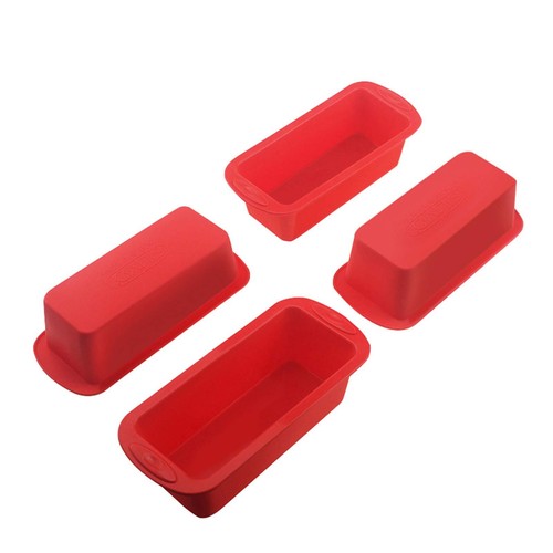 4 Pack Mini Loaf Pans Nonstick Mini Bread Loaf Pans Silicone Mini Loaf Baking Pa