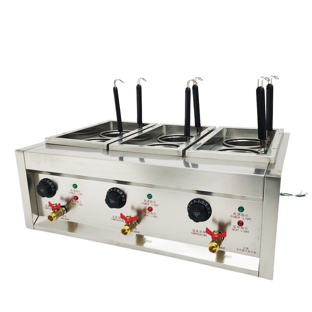 220V Commercial Pasta Cooker 6 Holes Commercial Noodle Pasta Cooker Electric Noo