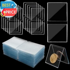 60Pcs Double Pocket Clear Coin Pocket Sleeves 2Inch Plastic Coin Holders Coin Sl
