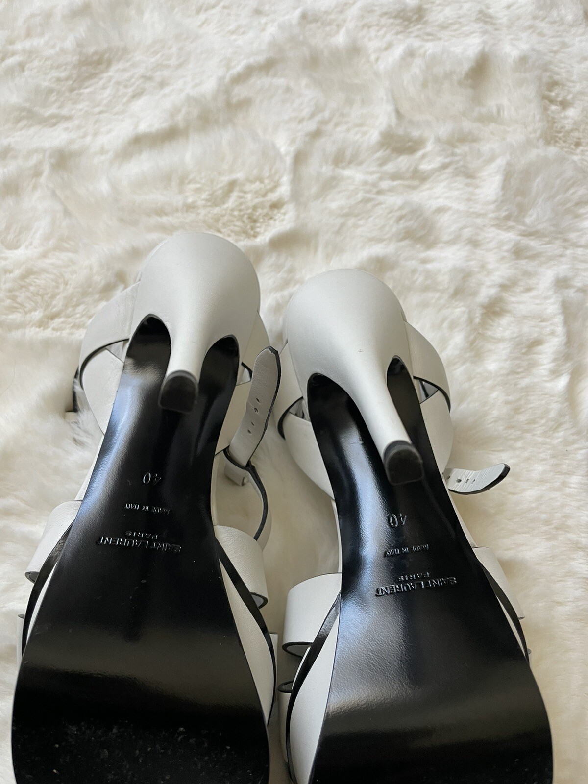 Yves Saint Laurent tacchi a pompa grigi in pelle taglia 40