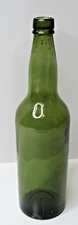 Antique Vintage Hand Blown Whiskey Beer Medicine Bottle Green #BL-26