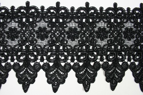 5-1/8" Green Orange Blue Black Gray Lilac Gold Floral Venice Lace Trim By Yard - Picture 11 of 21