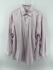 Pronto Uomo Mens Non Iron Long Sleeve Dress Shirt Size 16 32/33 Large Pink