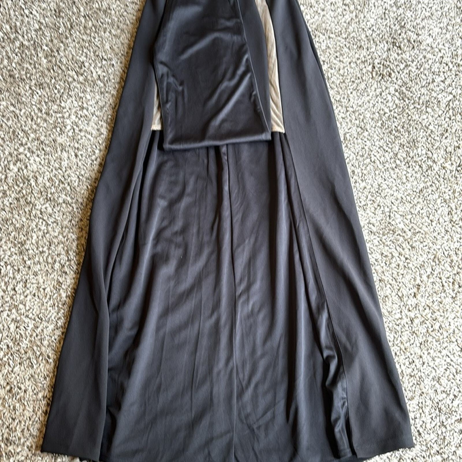 Bebe double split sheer bodice Cocktail long slip… - image 9