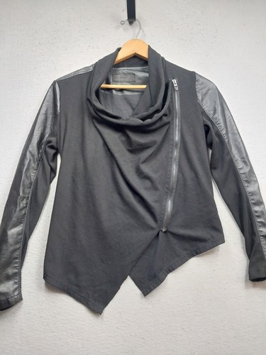 Blank NYC Moto Jacket Women's Medium Black Full Zip Faux Leather Cotton Lining
