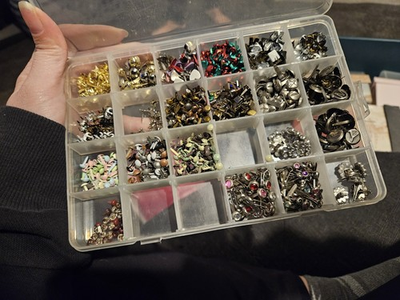 #ad #ad Case filled with assorted craft fasteners brads and decorative embellishments $12.74