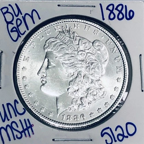1886 BU UNCIRCULATED MORGAN SILVER DOLLAR AUTHENTIC U.S. MINT FREE SHIPPING 5120