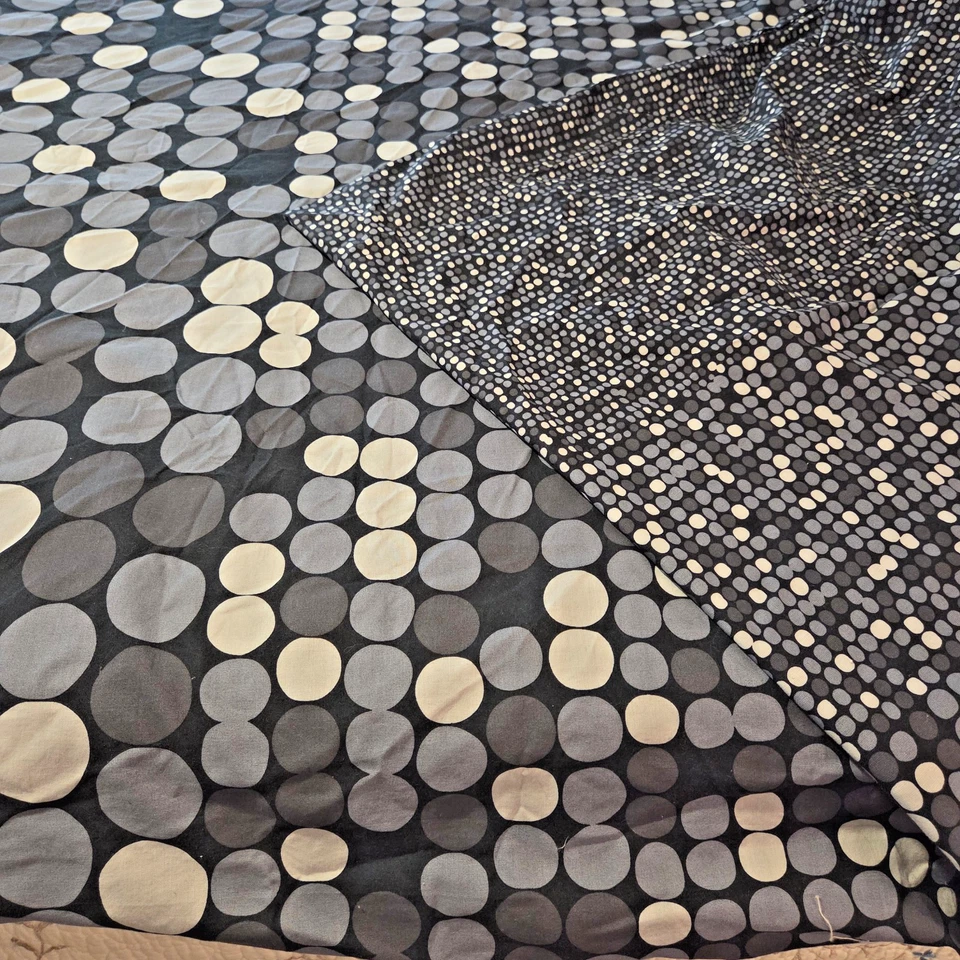 Funda nórdica Ikea Smorboll gris círculos lunares 100 % algodón 80 x 84 vintage Foto 2 de 4