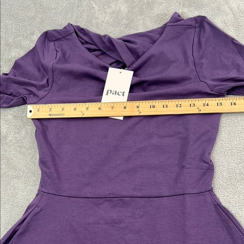 NEW PACT S Organic Cotton Sweet Grape Scarlett Open Back Dress Purple Women's - Bild 4 von 13