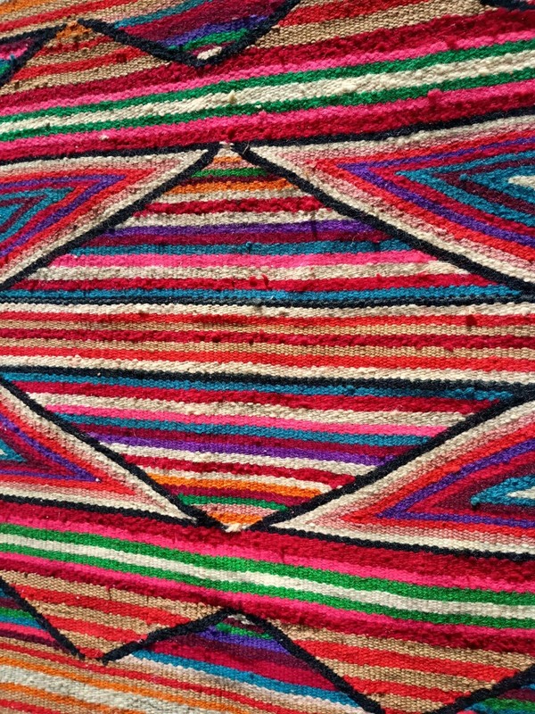 Navajo Rug Child's Blanket Antique Native American Indian Textile Weaving 1920