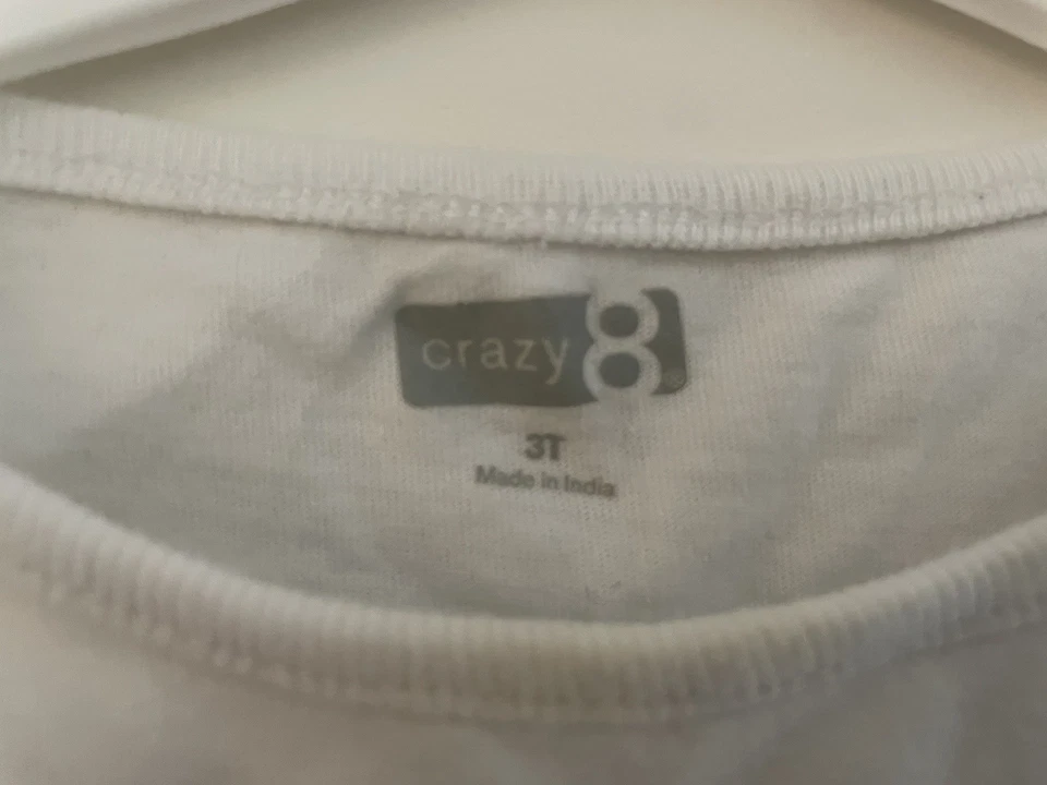 Regata Crazy 8 meninas girafa estampada dourada brilhante 100% algodão branca 3T - Imagem 2 de 4