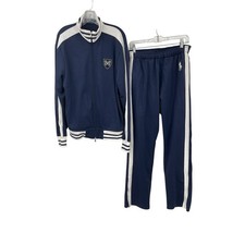 Polo Ralph Lauren Traje de Pista Chaqueta Pantalones Tenis Raqueta Big Pony Azul Talla M L