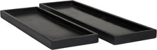 Elegant Black Marble Tray Set of 2 with Raised Border - 22"  18" Sizes