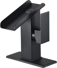 Modern Black Waterfall Bathroom Faucet - Single Handle Brass Sink Tap