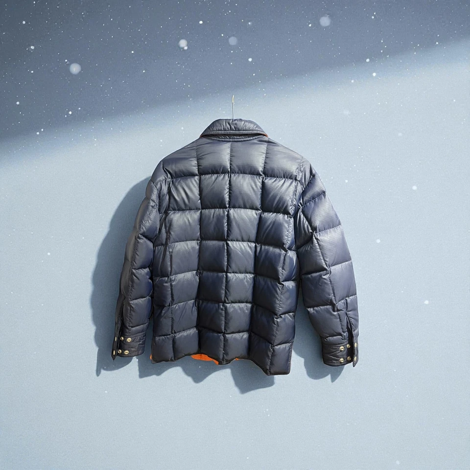 Vintage 80’s Mountain Goat White Stag Down Puffer Retro Jacket Blue Sz  Large - Image 2 of 4