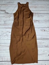 A New Day Women's Brown/Tan Sleeveless Sheath Dress, Size Small