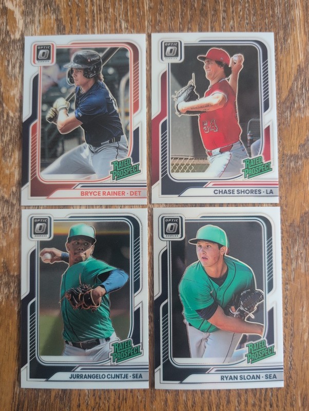 2026 Panini Donruss Optic Rated Prospect Lot X4, Rainer, Shores, Cijntje, Sloan