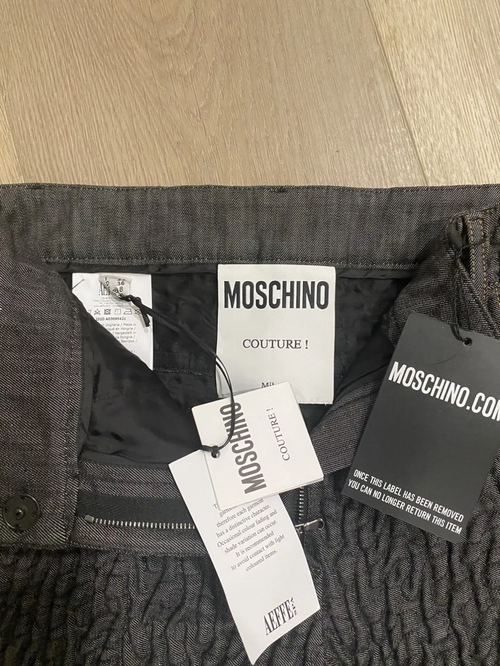Pantalones de vestir Moschino Couture para mujer negros dorados botones grandes tiro medio 4 Foto 3 de 4