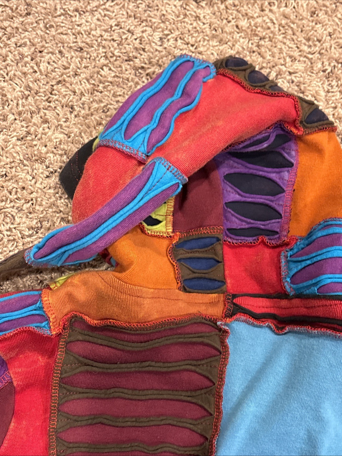 Shop Therapy Multicolored Patchwork Long Sleeved … - image 11