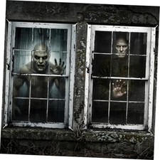 Halloween Window Curtain Cover - Scary Zombie Poster 47x31.5 - 2 Pack