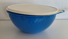 Tupperware Maximilian Große Schüssel Rund blau 7,5 L 7,5 Liter Deckel Cremeweiß 