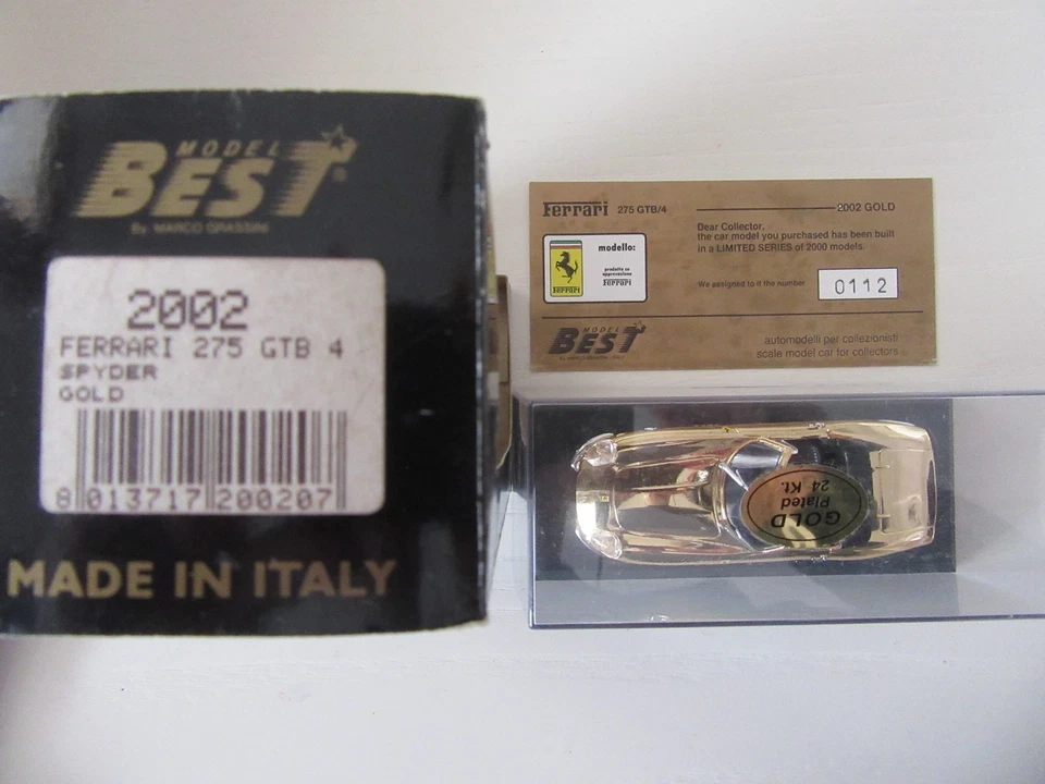 Modellismo statico - 1/43 -BEST Model - FERRARI 275 GTB/4 Spyder- Gold 24 kt - Immagine 2 di 4