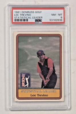 #ad 1981 Donruss Golf Lee Trevino Statistical Leader PSA NM MT 8 $19.99