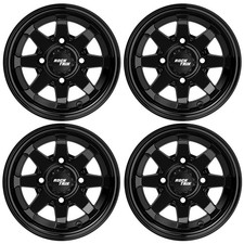 4pcs 10 Rocktrix Rt102 Golf Cart Wheels 10x7 4x101.6 4x4 34 Offset Black