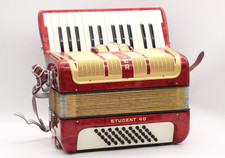 Hohner Pianoakkordeon Akkordeon Student 40 rot Vintage mit Koffer