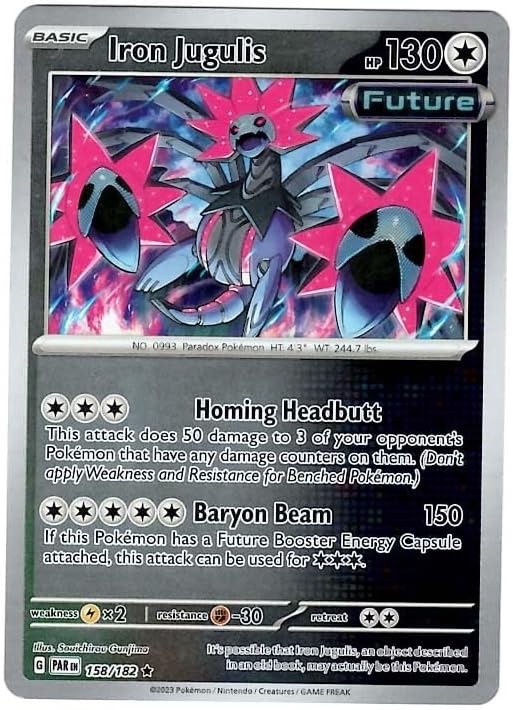 Iron Jugulis - 158/182 - Reverse Holo Rare - Pokemon - Paradox Rift - NM/M