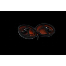 In Ear Headphone Case Black Hard Shell Earbud Carrying Case with Orange