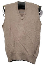 Lord Jeff Vest Men's Medium Tan Vneck Knit Vest 100 Dupont Orlon Made In USA