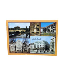 Postkarte AK Halle Saale Mehrbild Moritzburg Volkspark Gelaufen 1990