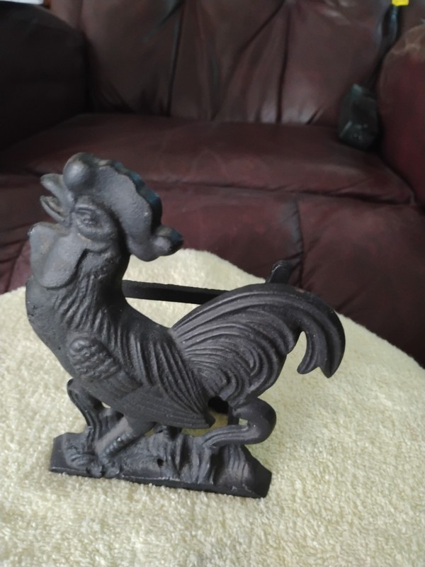 Napkin/Letter Holder Cast Iron Rooster Black
