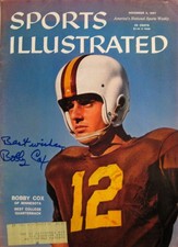 Bobby Cox - Univ. of Minnesota - Autographed Sports Illustrated - 11/4/57