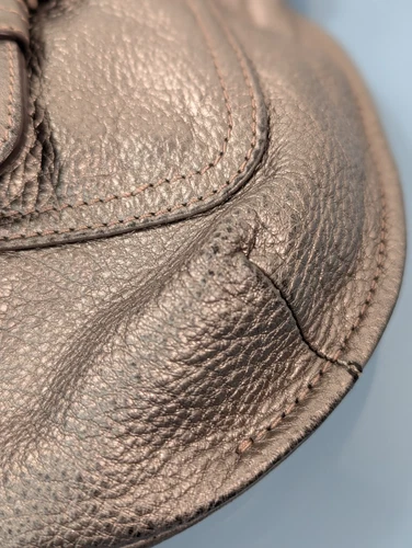 B Makowsky Silver Pebbled Soft Leather Small Convertible Crossbody Shoulder Bag - Picture 8 of 16