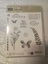 Stampin' Up Butterfly Basics Mounted Rubber Stamp Flowers Butterfly S12