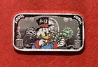 Fine Silver Scrooge McDuck Colorized Art Bar! Pure .999 Silver!