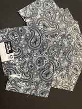 5 Fat Quarters - Adorable 100 Cotton Gray Dog Paisley Print- 18" x 21"
